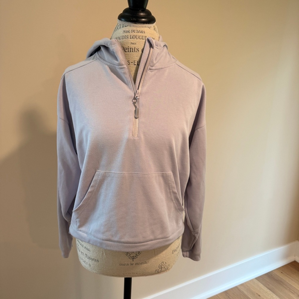 Traj3ctory Women's Lavender Cropped Cinch Hoodie Size S